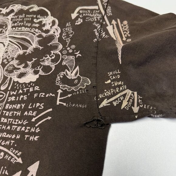 Hurley T Shirt Mens Large 21x27.5 Brown Y2K Style Grunge Skate Skateboard - Picture 11 of 15